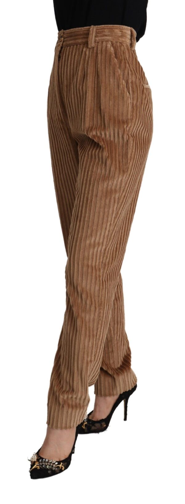 Dolce & Gabbana Elegant High-Waisted Tapered Corduroy Pants - Image 2