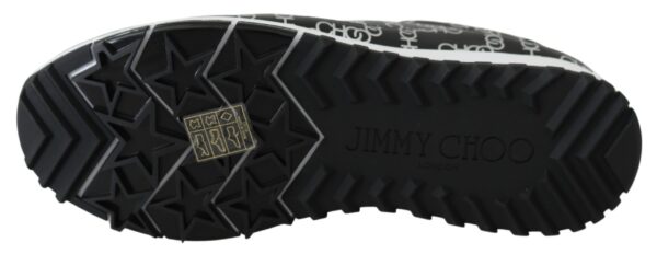 Jimmy Choo Elegant Black & Silver Leather Sneakers - Image 6