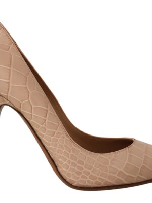 Dolce & Gabbana Elegant Beige Nude Leather Pumps