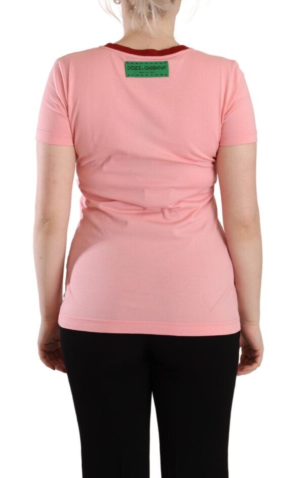 Dolce & Gabbana Chic Pink Logo Crew Neck Tee - Image 3