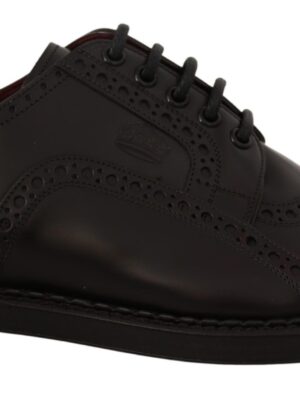 Dolce & Gabbana Elegant Purple Leather Derby Formal Shoes
