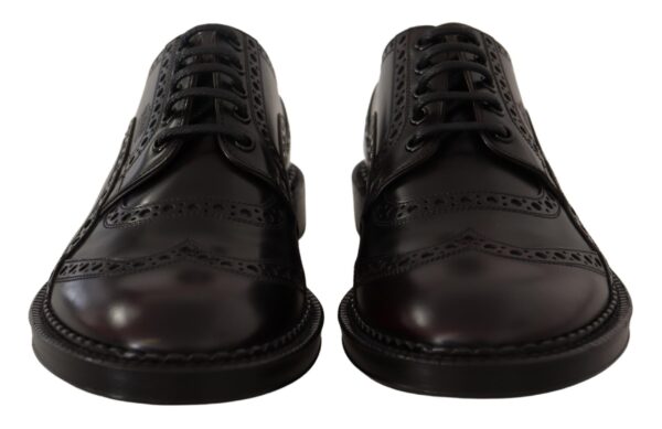 Dolce & Gabbana Elegant Purple Leather Derby Formal Shoes - Image 7