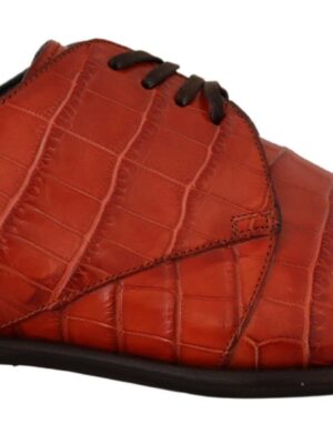 Dolce & Gabbana Exquisite Exotic Croc Leather Lace-Up Dress Shoes