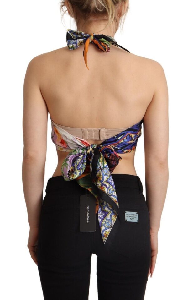 Dolce & Gabbana Sumptuous Silk Halter Cropped Top - Multicolor - Image 3