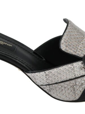 Dolce & Gabbana Crystal-Embellished Exotic Leather Sandals