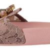 Dolce & Gabbana Floral Lace Crystal Embellished Slide Flats - Image 5