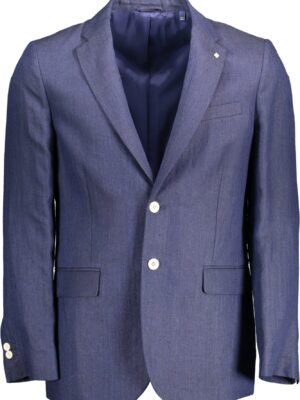 Gant Elegant Blue Linen Classic Jacket