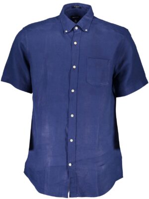 Gant Elegant Blue Linen Button-Down Shirt