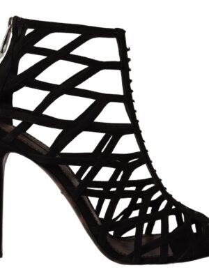 Dolce & Gabbana Elegant Black Suede Heels Sandals