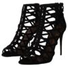 Dolce & Gabbana Elegant Black Suede Heels Sandals - Image 3