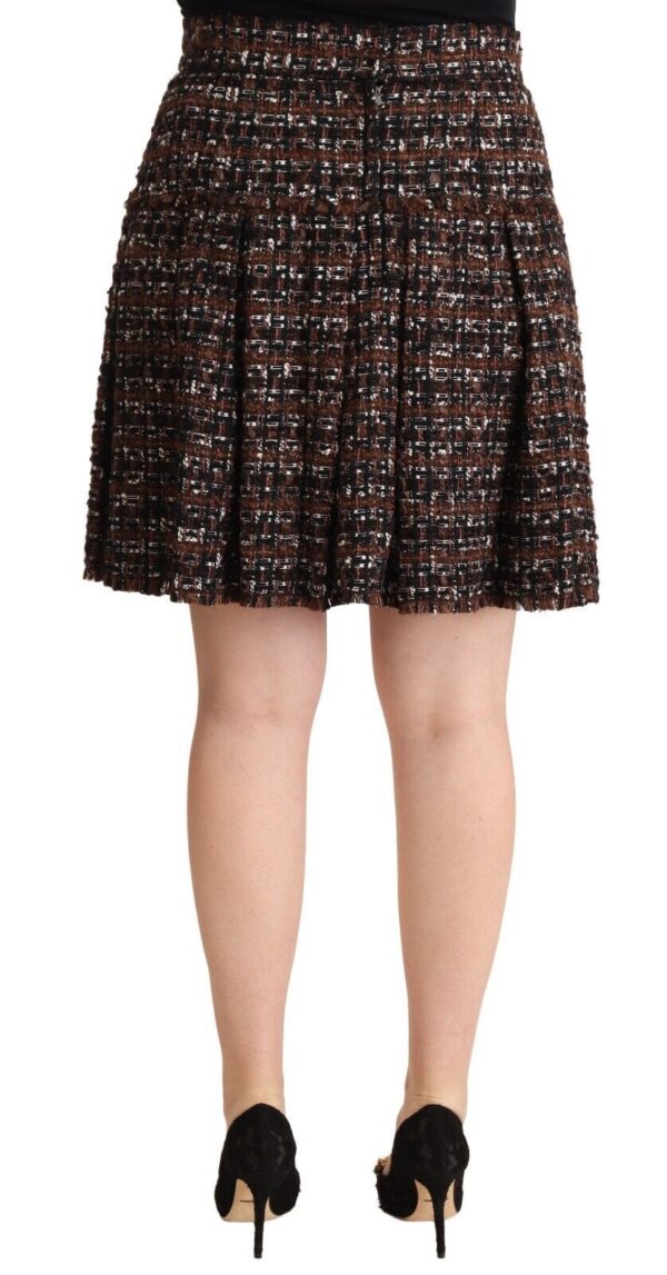Dolce & Gabbana Chic Brown A-line Pleated Mini Skirt - Image 3