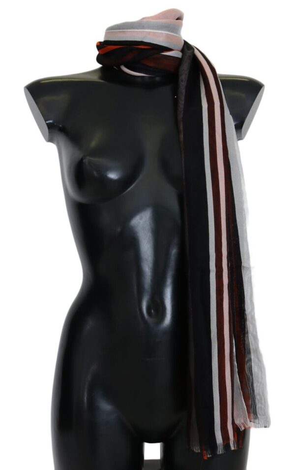 Dolce & Gabbana Elegant Multicolor Silk Fringed Scarf - Image 2