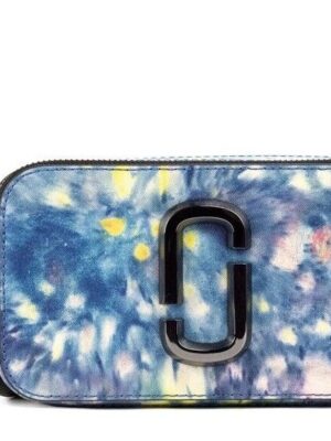 Marc Jacobs The Snapshot bag Watercolor Blue Printed Leather Shoulder Bag Purse