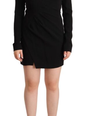 Dsquared² Elegant Black V-Neck Mini Dress