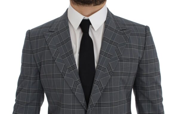 Dolce & Gabbana Elegant Blue Checkered Slim Fit Blazer - Image 4
