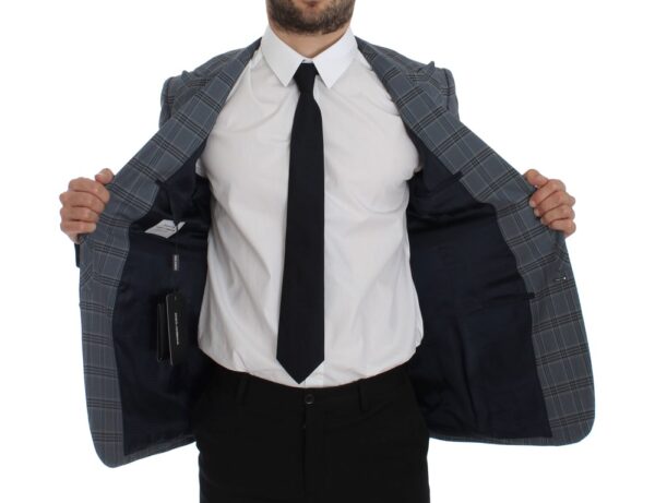 Dolce & Gabbana Elegant Blue Checkered Slim Fit Blazer - Image 6