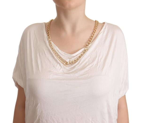 Guess By Marciano Elegant White Gold Chain T-Shirt Top - Image 4
