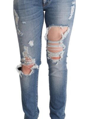 Dolce & Gabbana Chic Distressed Denim Skinny Jeans