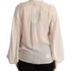 Dsquared² Elegant Off White Silk Long Sleeve Blouse - Image 3