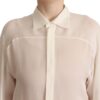 Dsquared² Elegant Off White Silk Long Sleeve Blouse - Image 4