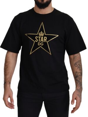 Dolce & Gabbana Gold Star DG Emblem Crewneck Tee