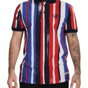 Dolce & Gabbana Elegant Striped Cotton Polo T-shirt
