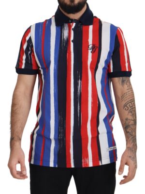 Dolce & Gabbana Elegant Striped Cotton Polo T-shirt