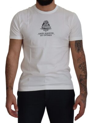 Dolce & Gabbana Chic White Logo Print Cotton Tee