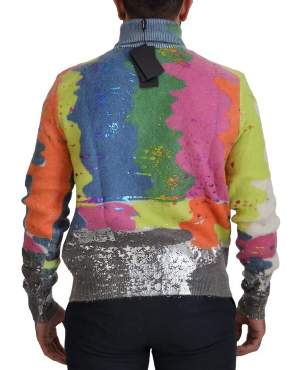 Dolce & Gabbana Multicolor Turtleneck TV Motive Sweater - Image 2