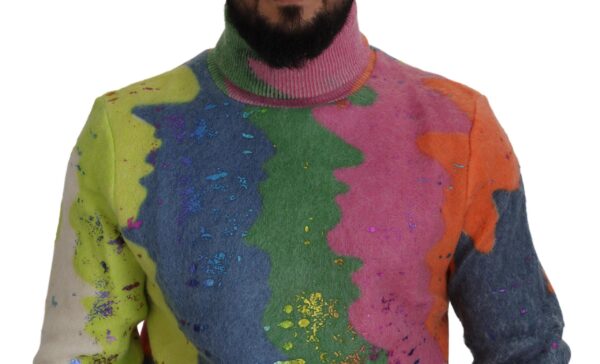 Dolce & Gabbana Multicolor Turtleneck TV Motive Sweater - Image 3