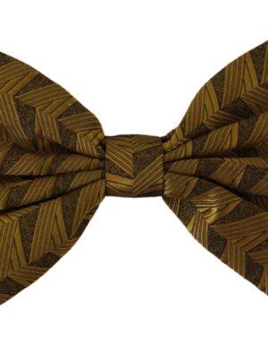 Dolce & Gabbana Elegant Gold Silk Bow Tie