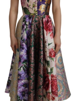 Dolce & Gabbana Patchwork Elegance Silk Blend Dress