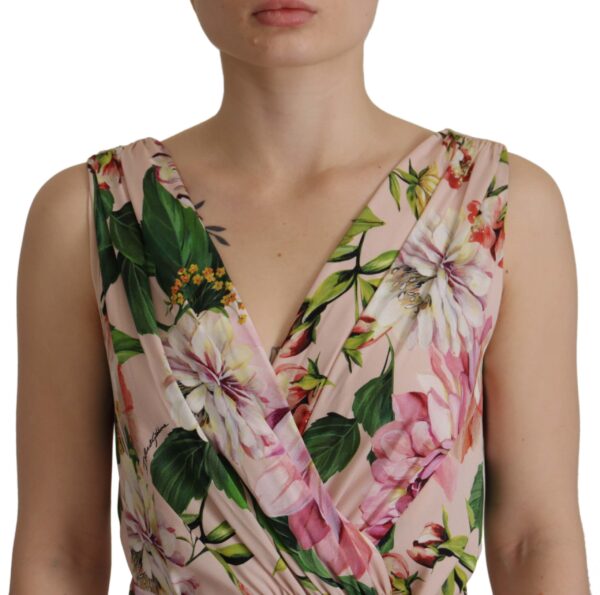 Dolce & Gabbana Elegant Floral Silk Wrap Dress - Image 4