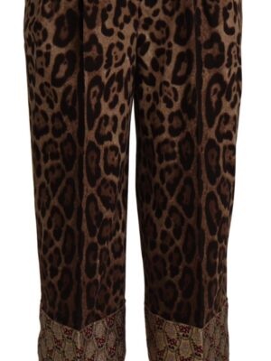 Dolce & Gabbana High Waist Cropped Leopard Jacquard Pants