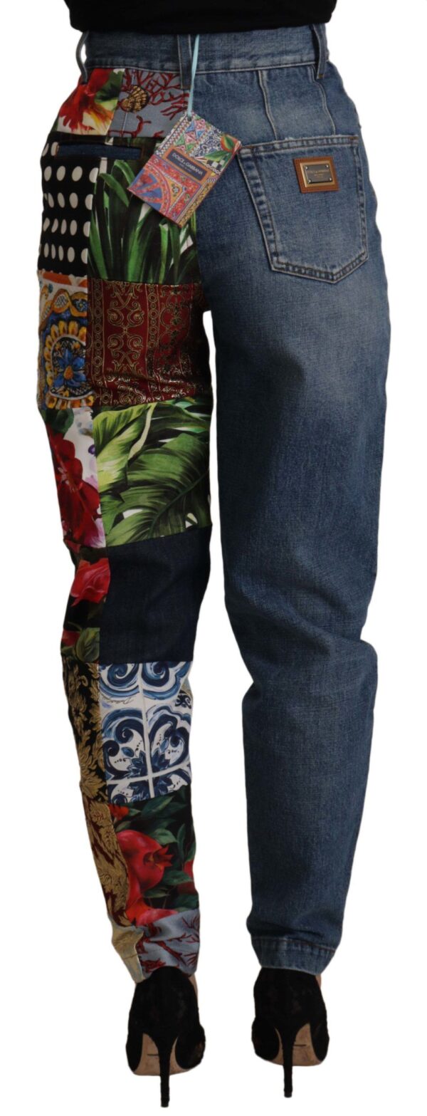 Dolce & Gabbana Patchwork Jacquard Denim Relaxed Jeans - Image 2