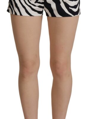 Dolce & Gabbana Zebra Print Mid Waist Hot Pants