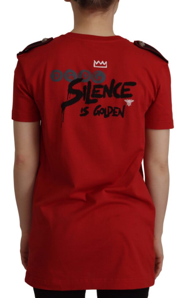 Dolce & Gabbana Elegant Red Crewneck Cotton Tee - Image 2