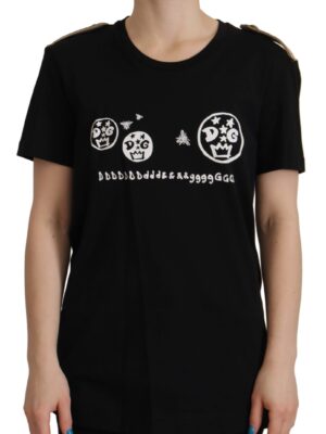 Dolce & Gabbana Chic Black Logo Cotton Tee for Women