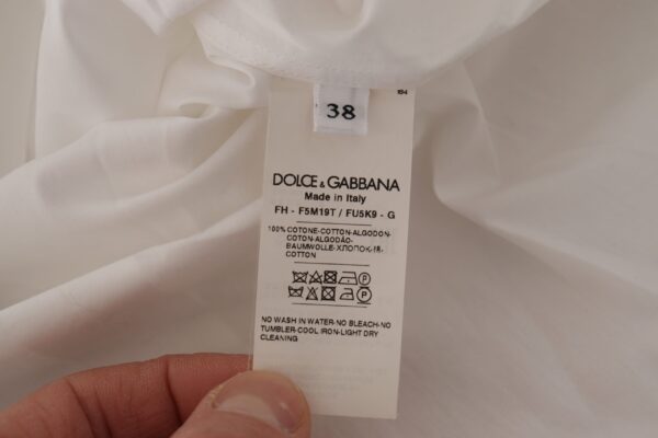 Dolce & Gabbana Elegant Sleeveless Tuxedo Blouse with Crystal Buttons - Image 7