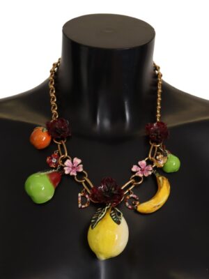Dolce & Gabbana Chic Gold Statement Sicily Fruit Necklace