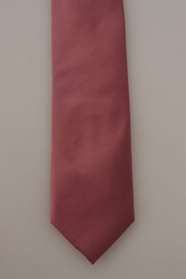 Dolce & Gabbana Elegant Pink Silk Bow Tie - Image 3