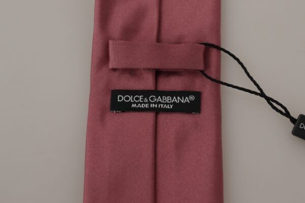 Dolce & Gabbana Elegant Pink Silk Bow Tie - Image 4