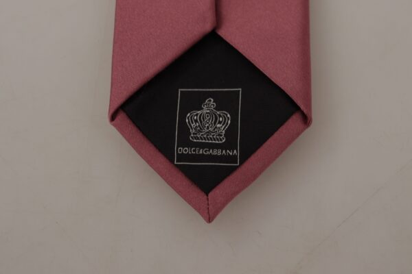 Dolce & Gabbana Elegant Pink Silk Bow Tie - Image 5