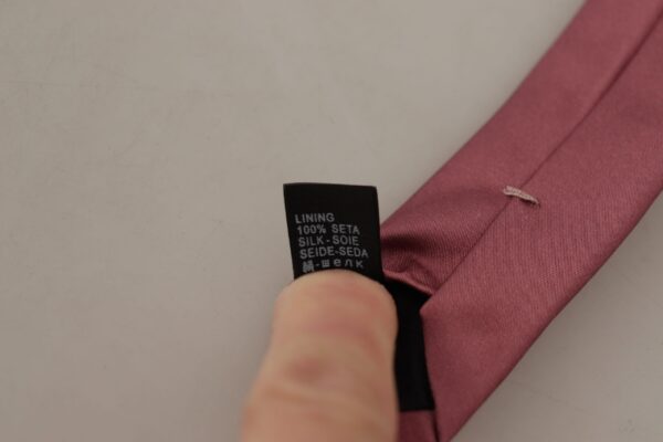 Dolce & Gabbana Elegant Pink Silk Bow Tie - Image 6