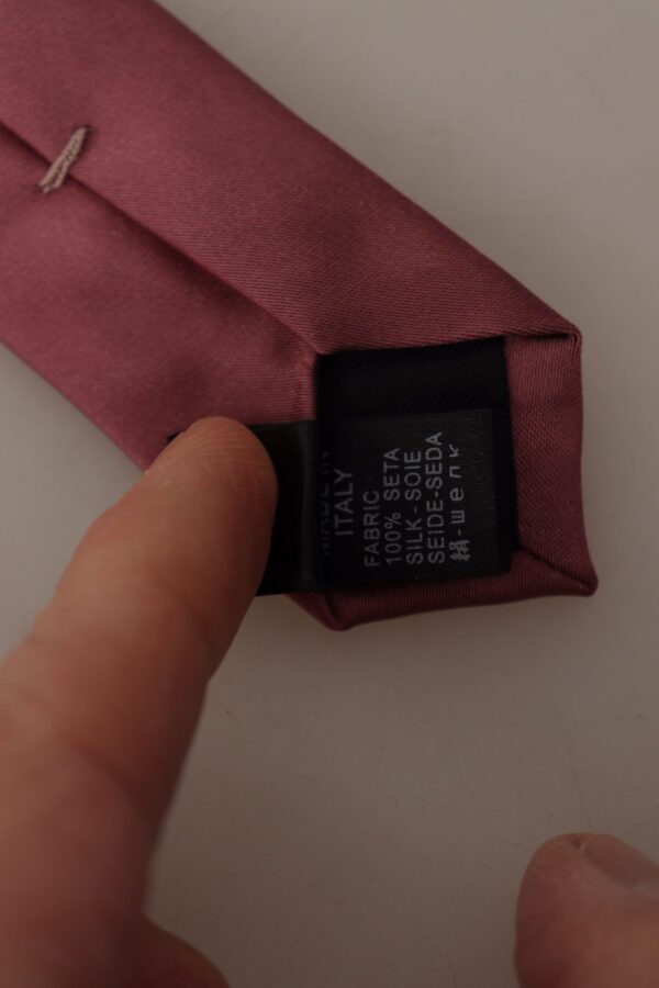 Dolce & Gabbana Elegant Pink Silk Bow Tie - Image 7