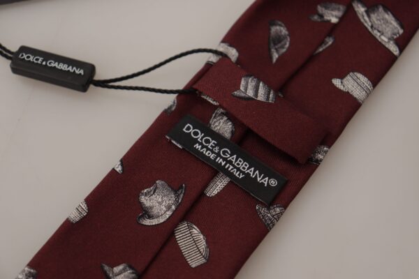 Dolce & Gabbana Maroon Elegance Silk Tie - Image 6