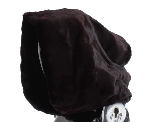 Dolce & Gabbana Exclusive Purple Weasel Fur Hooded Scarf - Image 3