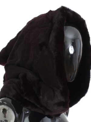 Dolce & Gabbana Exclusive Purple Weasel Fur Hooded Scarf