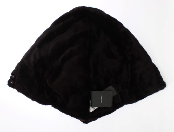 Dolce & Gabbana Exclusive Purple Weasel Fur Hooded Scarf - Image 7