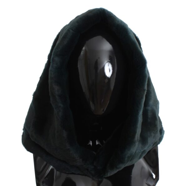 Dolce & Gabbana Exclusive Green Weasel Fur Hooded Scarf - Image 2